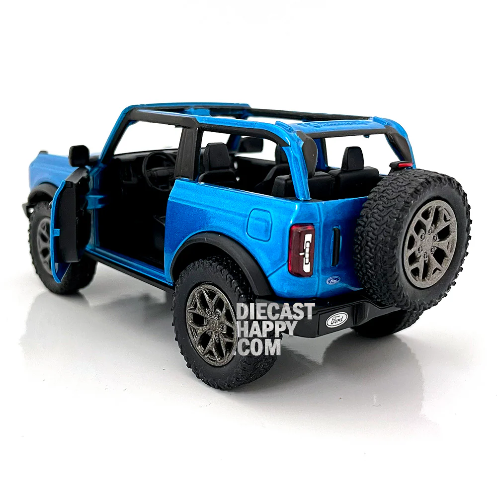 2022 Ford Bronco Open Top 1:34 Scale Diecast Model Blue by Kinsmart - Image 2