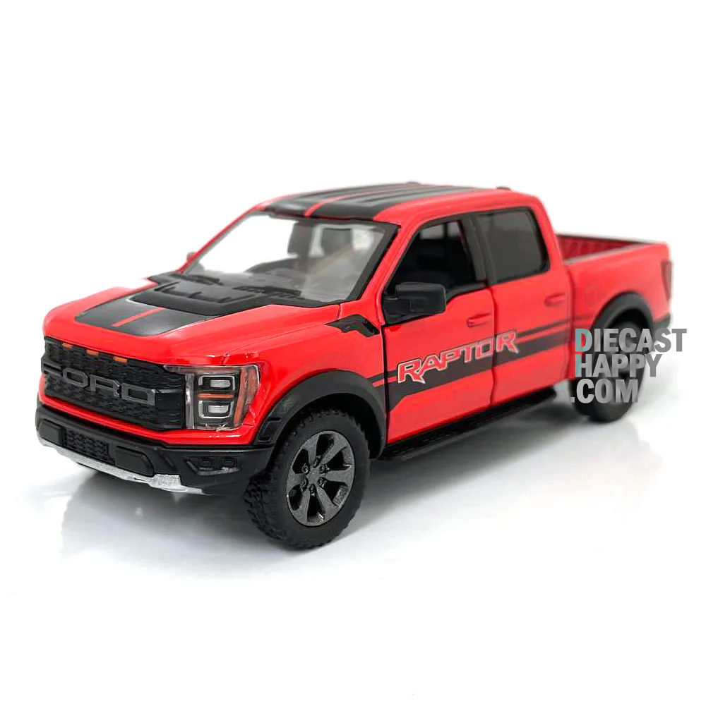 2022 Ford F-150 Raptor w/ Livery 1:46 Scale Diecast Model by Kinsmart (Set of 4) - Image 4