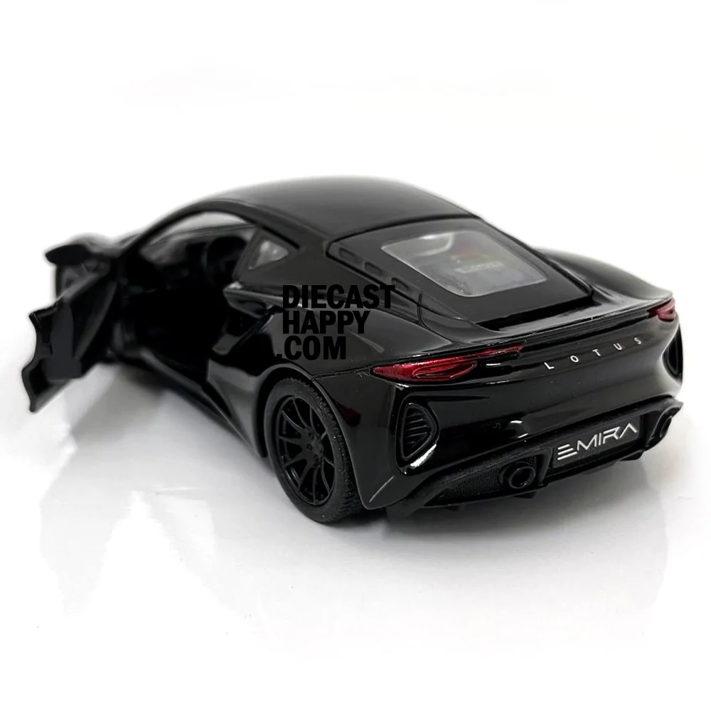 2023 Lotus Emira 1:34 Scale Diecast Model in Black by Kinsmart - Image 2