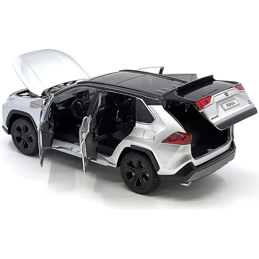 2023 Toyota RAV4 Hybrid XSE 1:24 Scale Diecast Model Silver w/ Black Top - Image 2