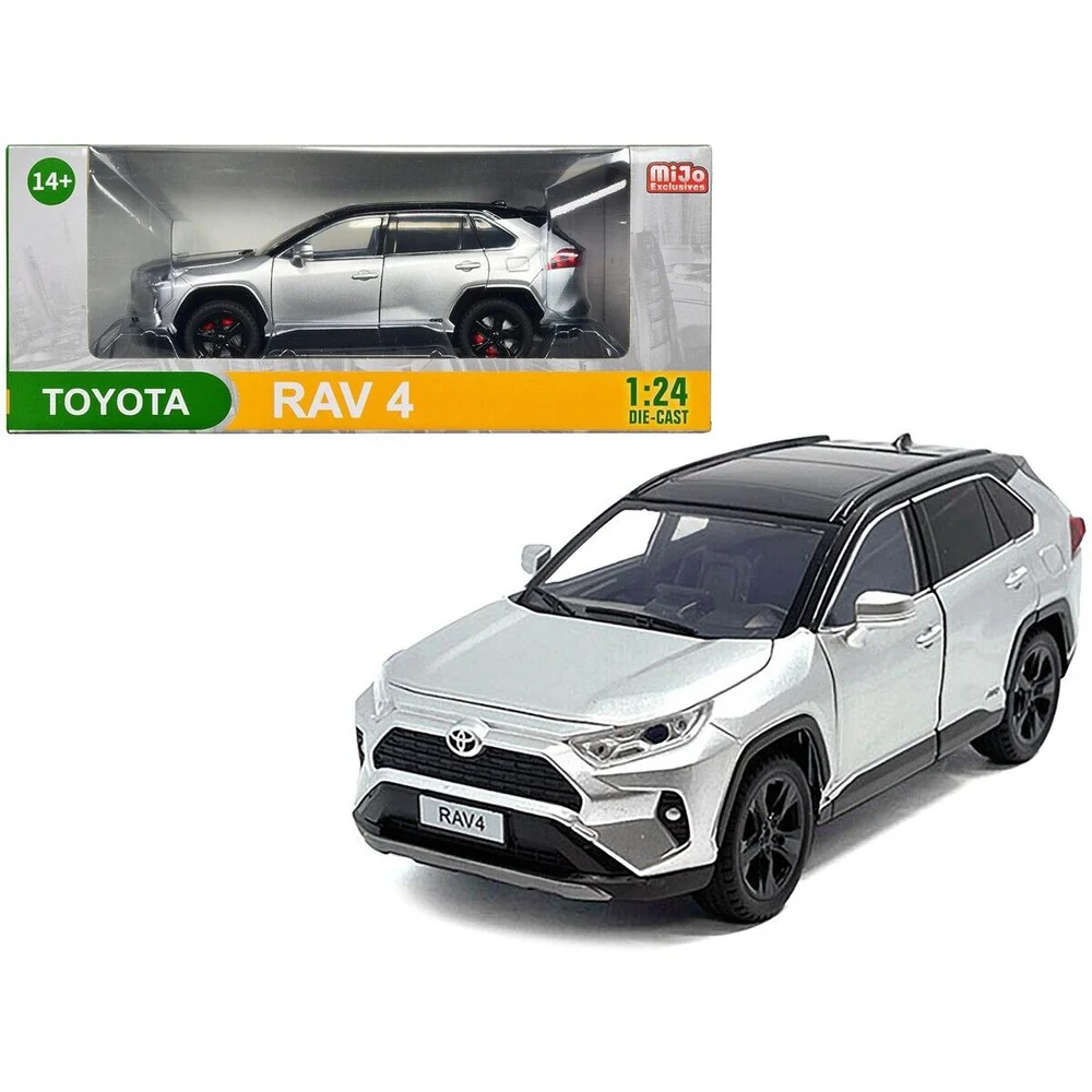 2023 Toyota RAV4 Hybrid XSE 1:24 Scale Diecast Model Silver w/ Black Top - Image 3