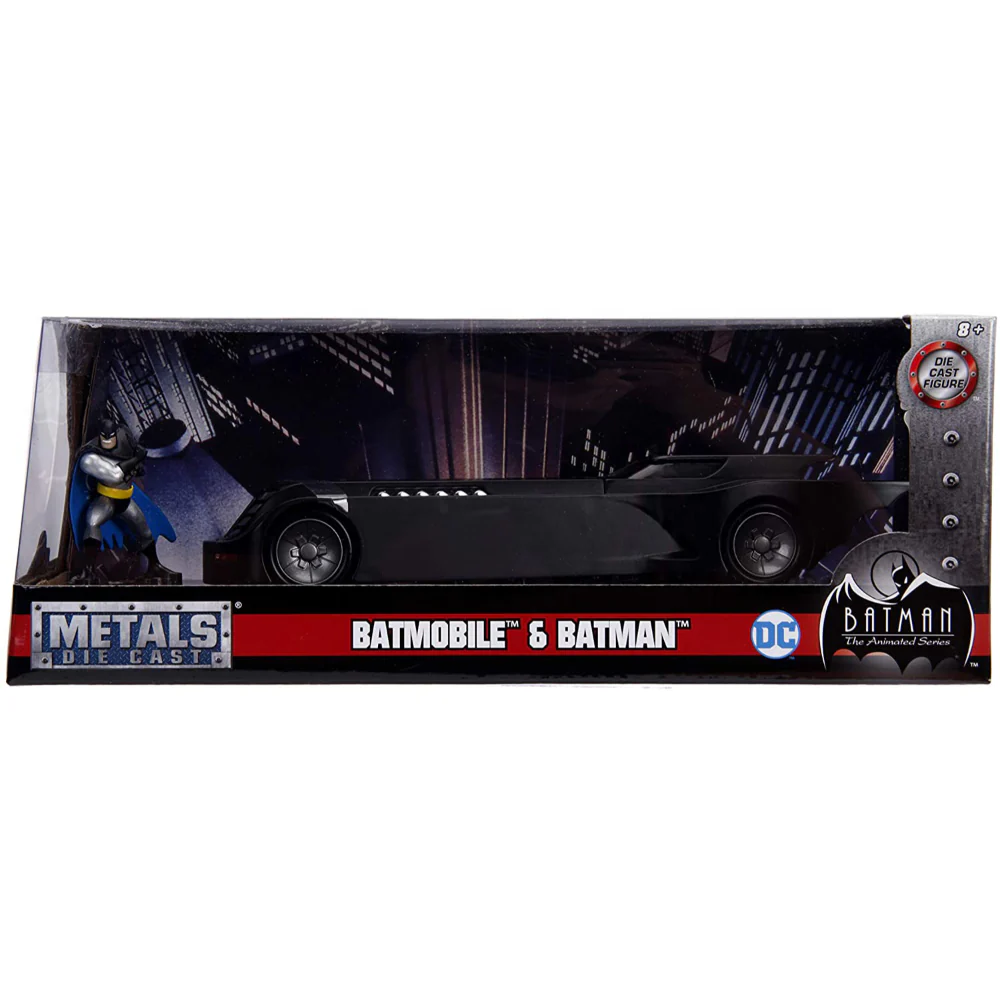 Batman The Animated Series Batmobile 1:24 Scale Diecast Model with Batman Figure by Jada 30916 - Image 5