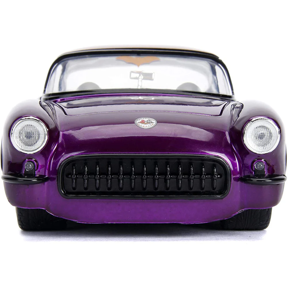 DC Comics Bombshells Batgirl's 1957 Chevy Corvette 1:24 Scale Diecast Model Purple By Jada 30457 - Image 4
