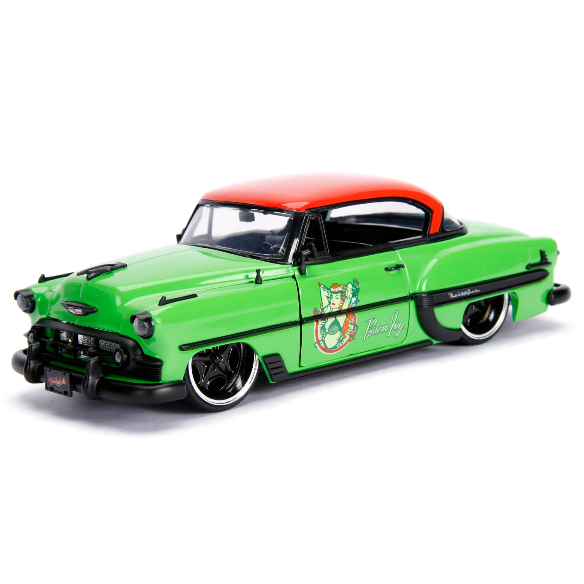 DC Comics Bombshells Poison Ivy’s 1953 Chevy Bel Air with Figure 1:24 Scale Diecast Model by Jada 30455 - Image 3