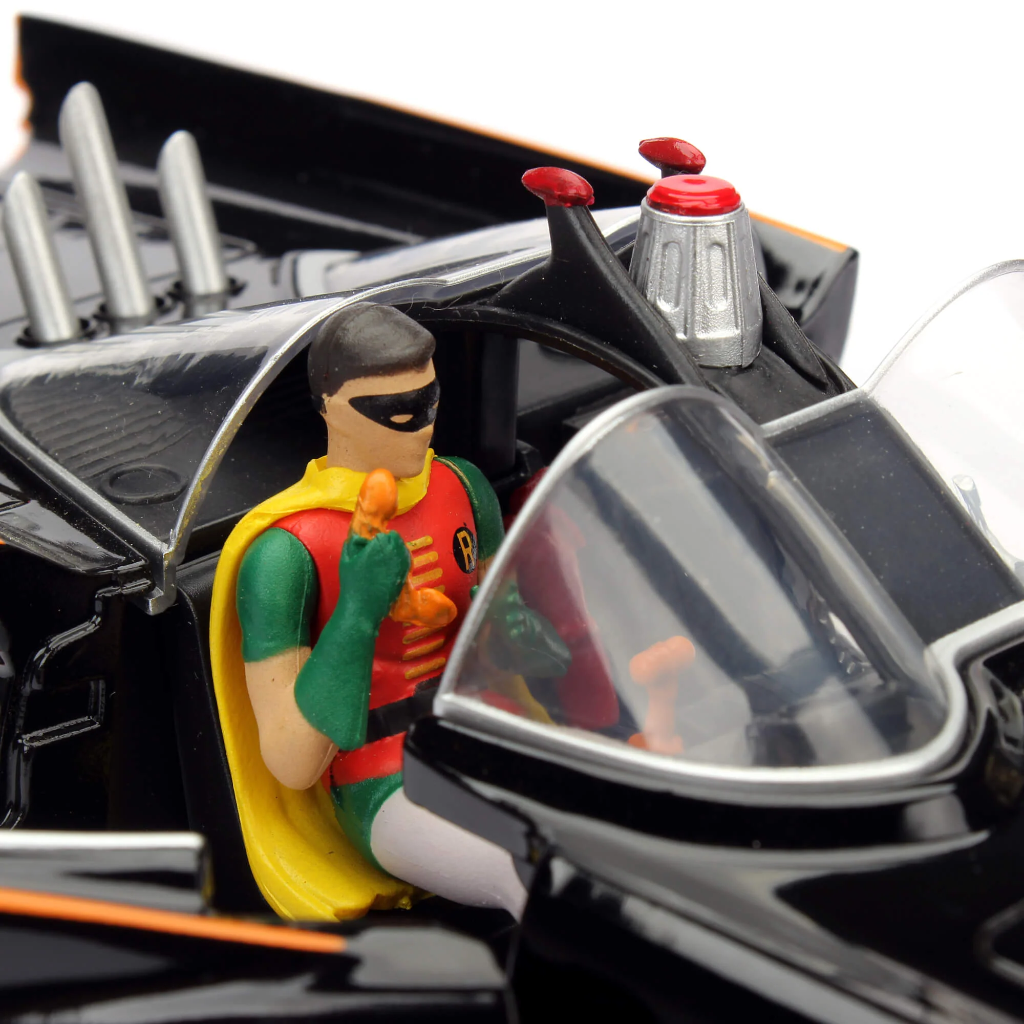 DC Comics Classic 1966 Batmobile with Batman & Robin Figure 1:24 Scale Diecast Model Black by Jada 98259 - Image 11