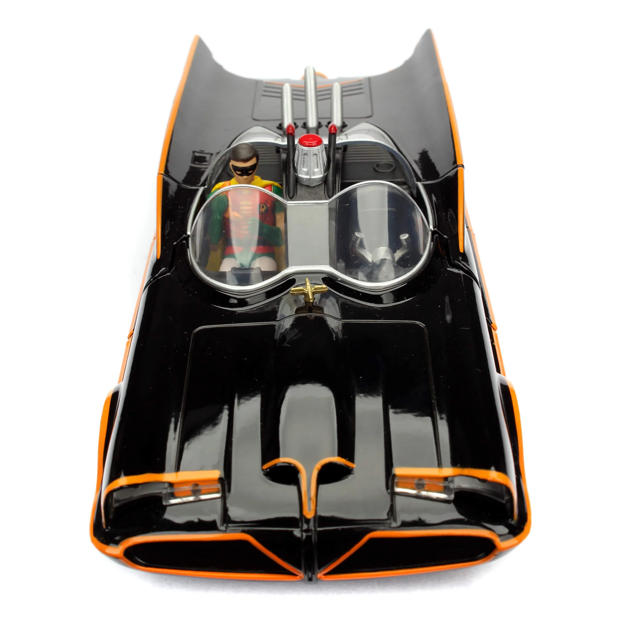 DC Comics Classic 1966 Batmobile with Batman & Robin Figure 1:24 Scale Diecast Model Black by Jada 98259 - Image 12