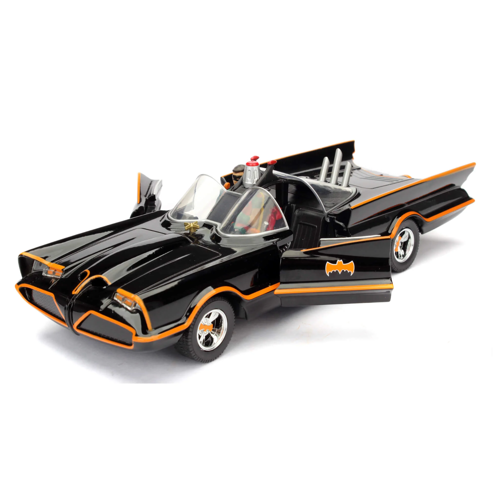 DC Comics Classic 1966 Batmobile with Batman & Robin Figure 1:24 Scale Diecast Model Black by Jada 98259 - Image 13