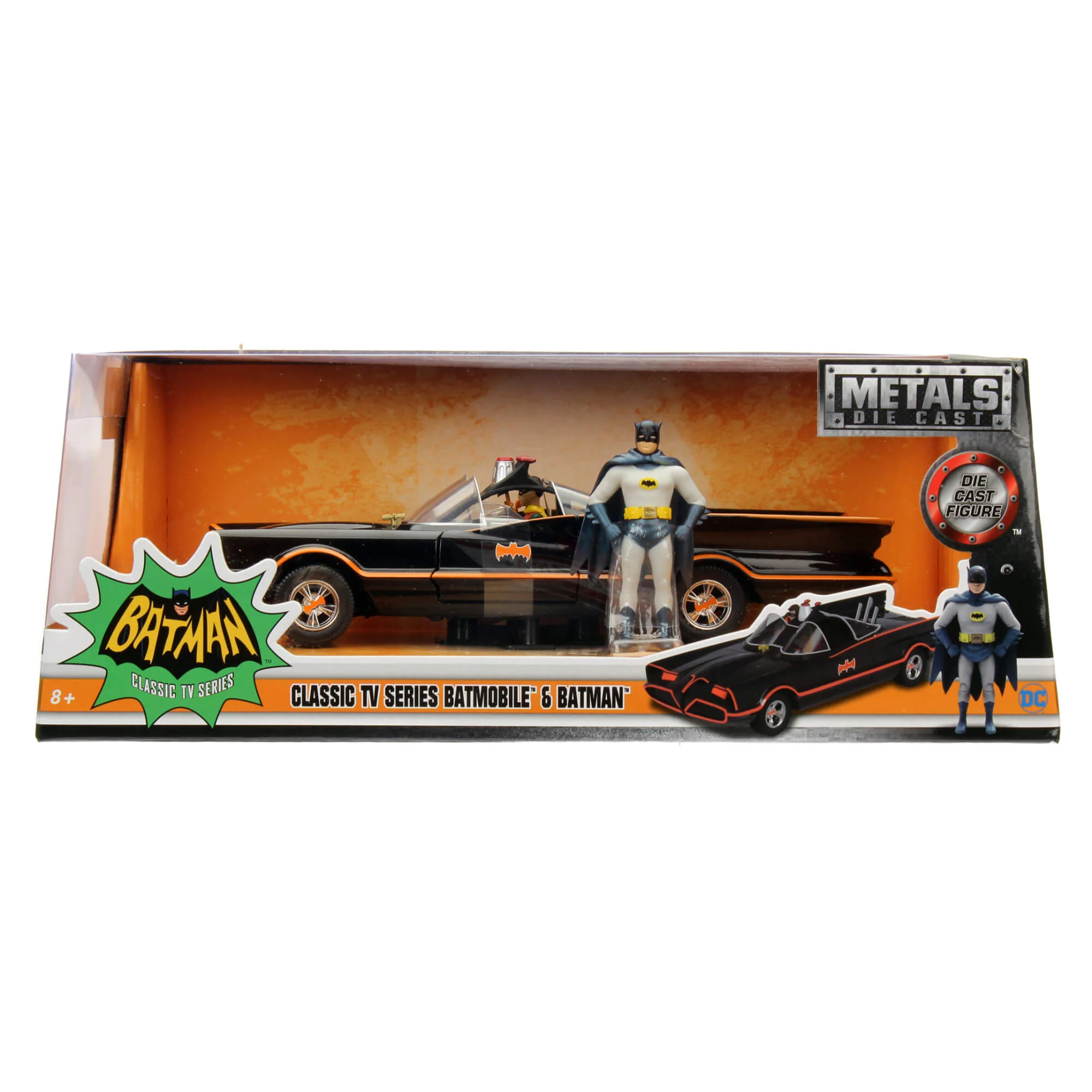 DC Comics Classic 1966 Batmobile with Batman & Robin Figure 1:24 Scale Diecast Model Black by Jada 98259 - Image 14