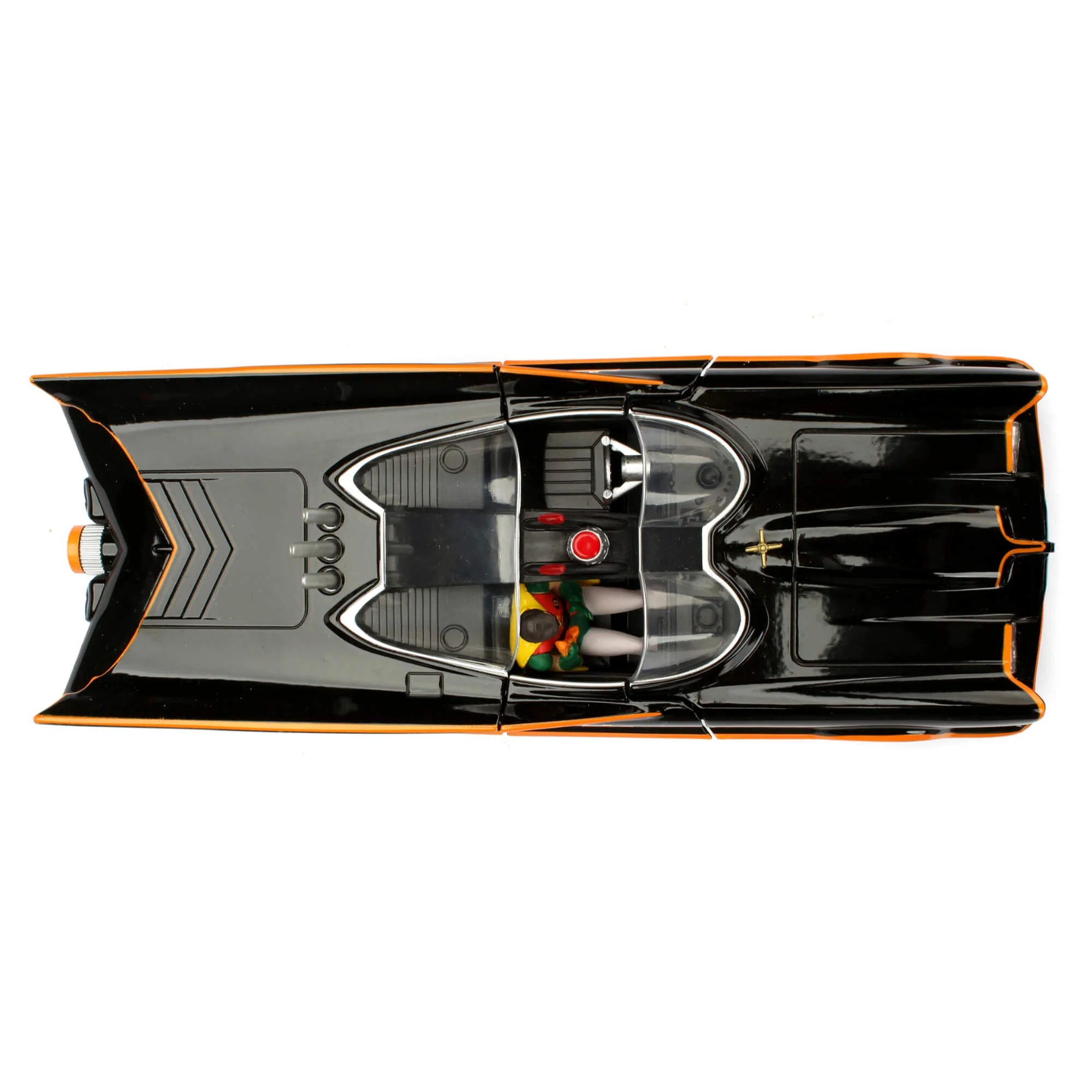 DC Comics Classic 1966 Batmobile with Batman & Robin Figure 1:24 Scale Diecast Model Black by Jada 98259 - Image 7
