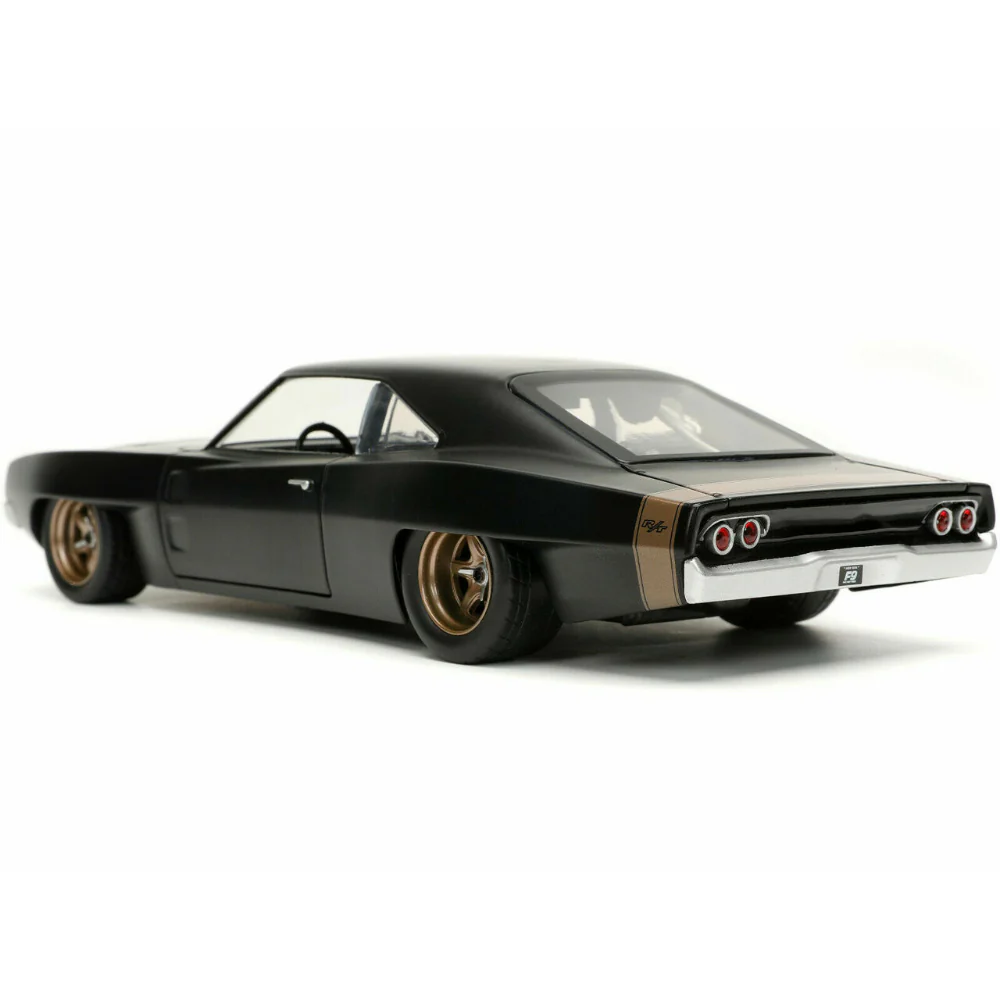 Fast & Furious F9 Dom's 1968 Dodge Charger Widebody 1:24 Scale Diecast Model Black by Jada 32614 - Image 3