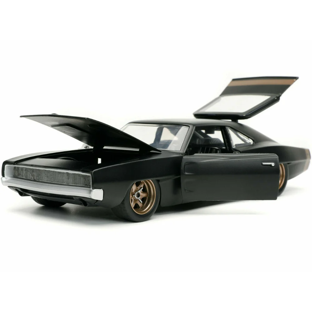 Fast & Furious F9 Dom's 1968 Dodge Charger Widebody 1:24 Scale Diecast Model Black by Jada 32614 - Image 4