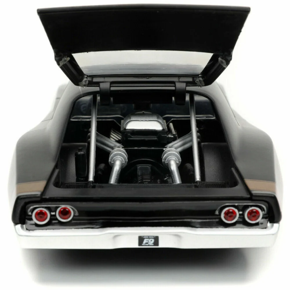 Fast & Furious F9 Dom's 1968 Dodge Charger Widebody 1:24 Scale Diecast Model Black by Jada 32614 - Image 6