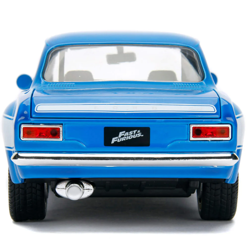 Fast & Furious Brian's 1970 Ford Escort RS 2000 MK1 1:24 Scale Diecast Model Blue by Jada 99572 - Image 3