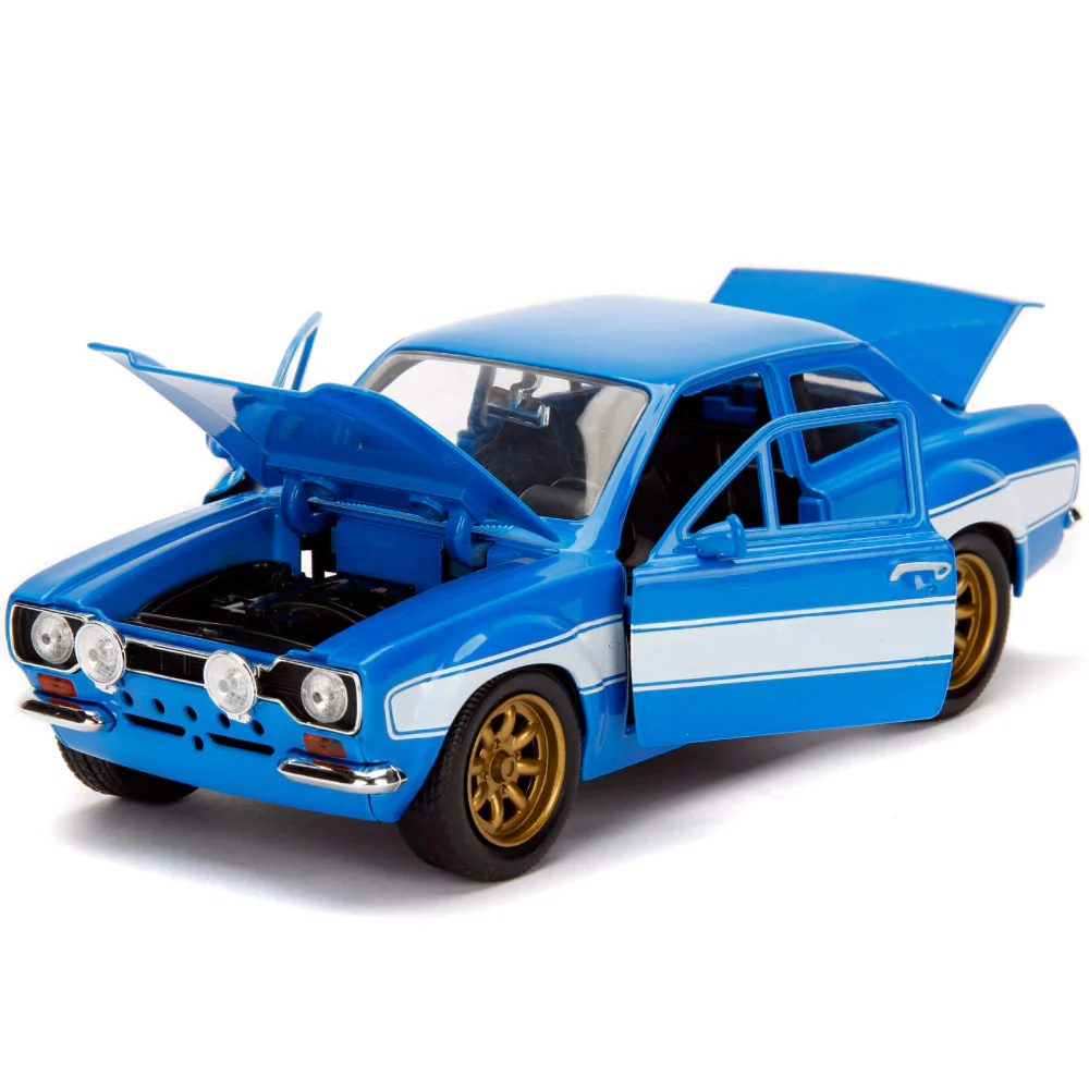 Fast & Furious Brian's 1970 Ford Escort RS 2000 MK1 1:24 Scale Diecast Model Blue by Jada 99572 - Image 5