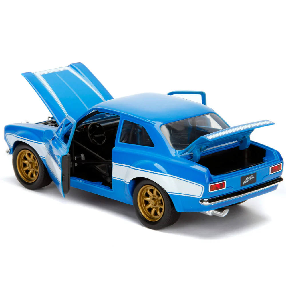 Fast & Furious Brian's 1970 Ford Escort RS 2000 MK1 1:24 Scale Diecast Model Blue by Jada 99572 - Image 6