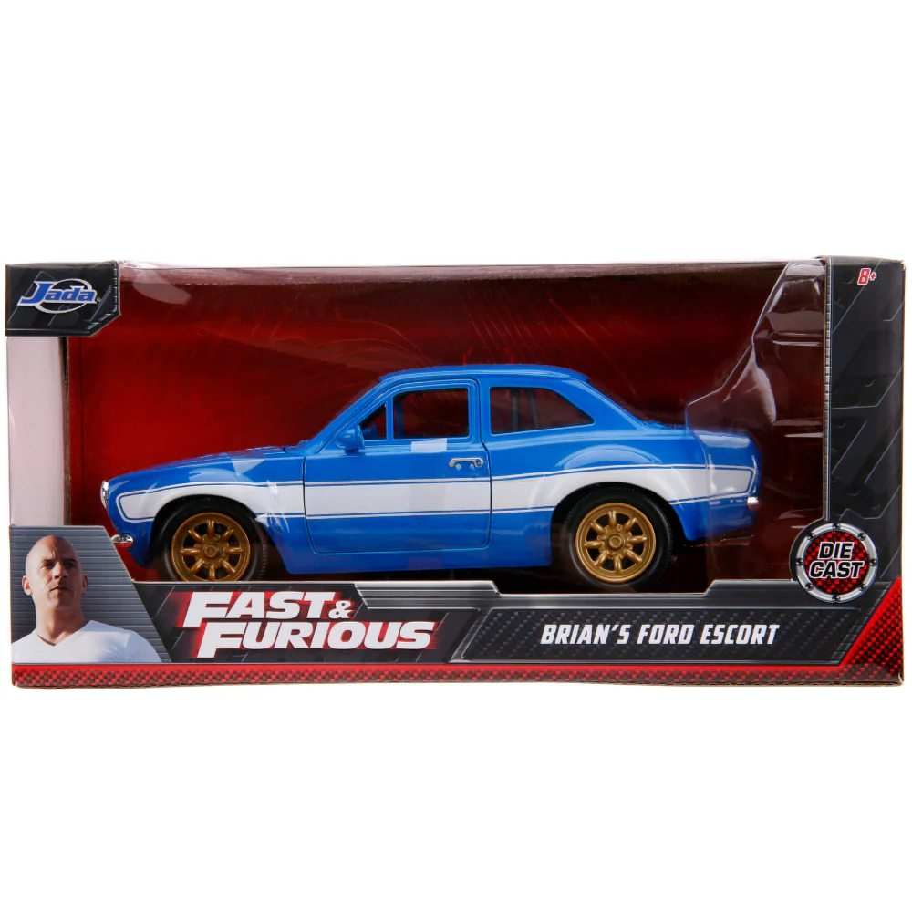 Fast & Furious Brian's 1970 Ford Escort RS 2000 MK1 1:24 Scale Diecast Model Blue by Jada 99572 - Image 7