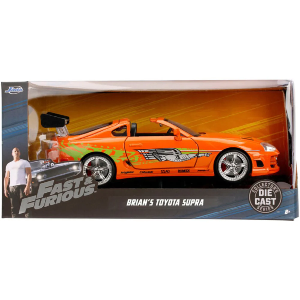 Fast & Furious Brian's 1995 Toyota Supra 1:24 Scale Diecast Model Orange by Jada 97168 - Image 5