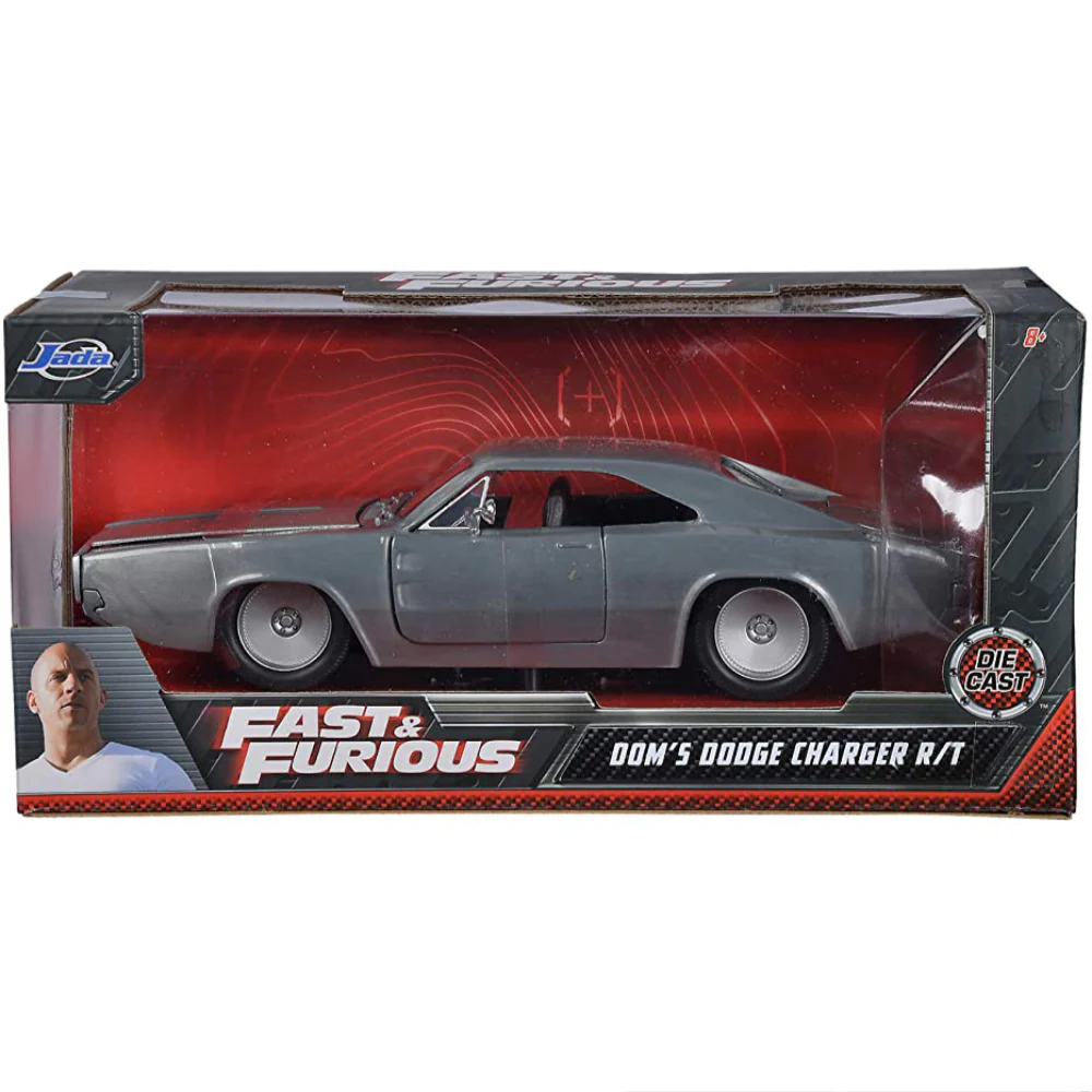 Fast & Furious Dom's 1968 Dodge Charger R/T 1:24 Scale Diecast Model Brush Metal by Jada 97336 - Image 5