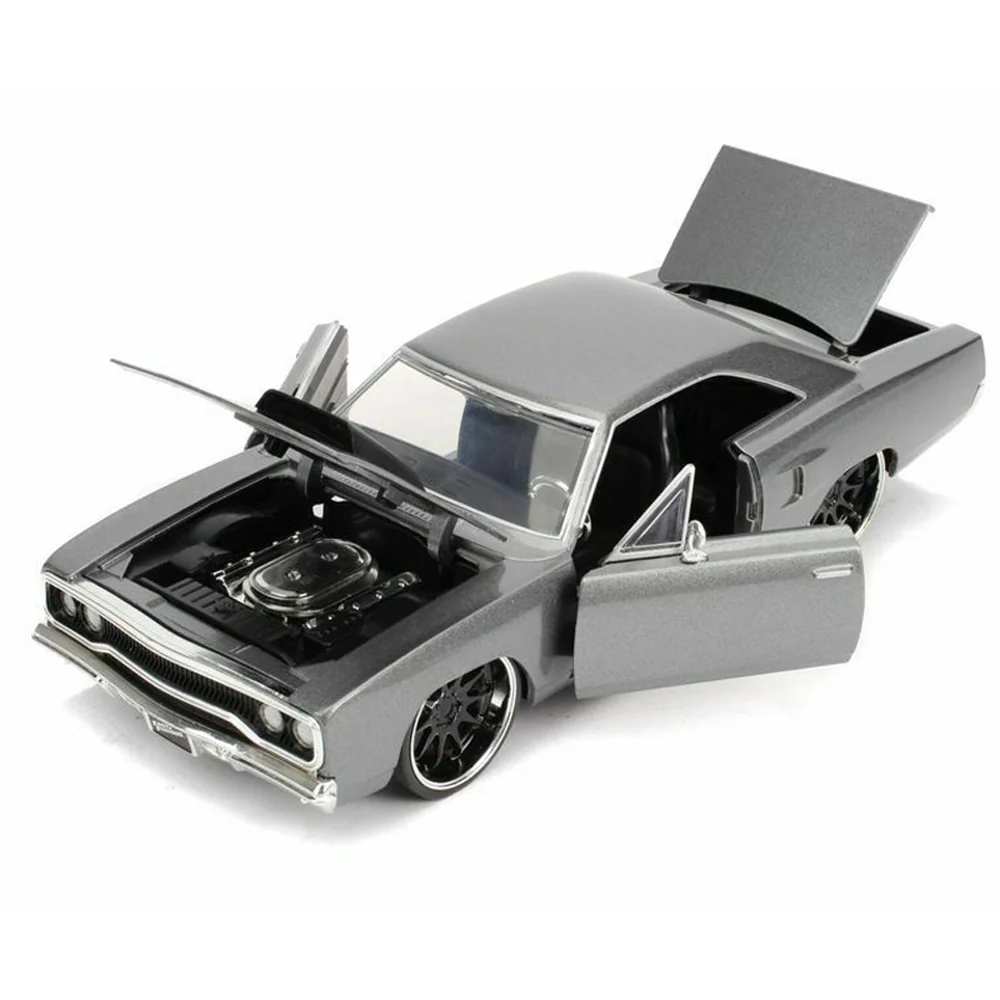 Fast & Furious Dom's 1970 Plymouth Road Runner 1:24 Scale Diecast Model Gray by Jada 30745 - Image 4