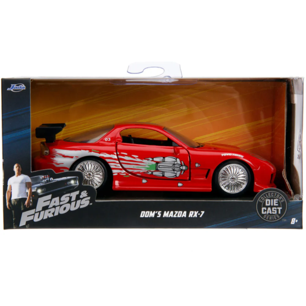 Fast & Furious Dom's 1995 Mazda RX-7 FD 1:32 Scale Diecast Model Veilside Red by Jada 98377 - Image 7