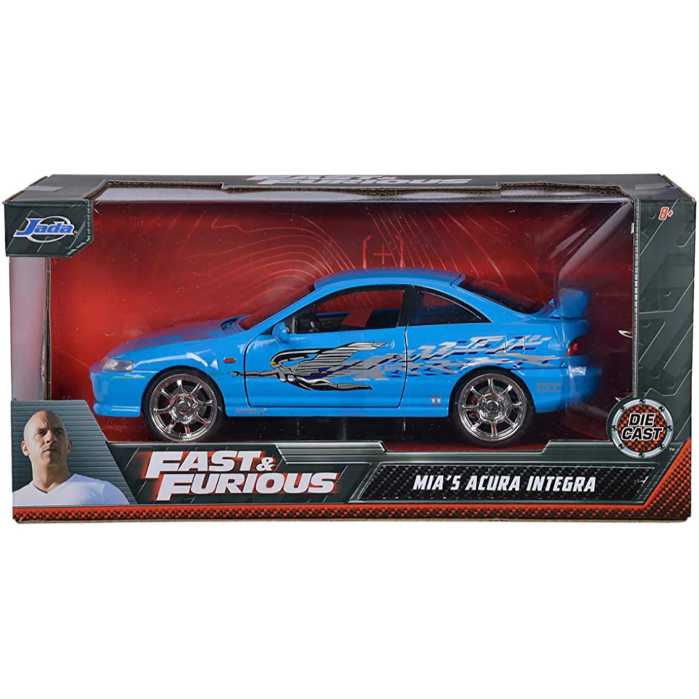 Fast & Furious Mia's 1995 Acura Integra Type-R 1:24 Scale Diecast Model Baby Blue by Jada 30739 - Image 8