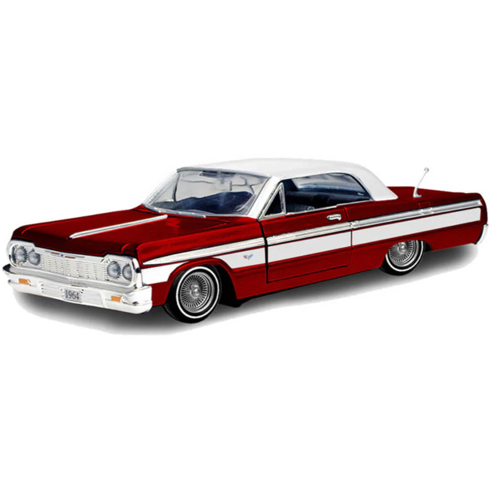 1964 Chevy Impala SS Hardtop Lowrider 1:24 Scale Diecast Red by Motor Max (NO BOX)