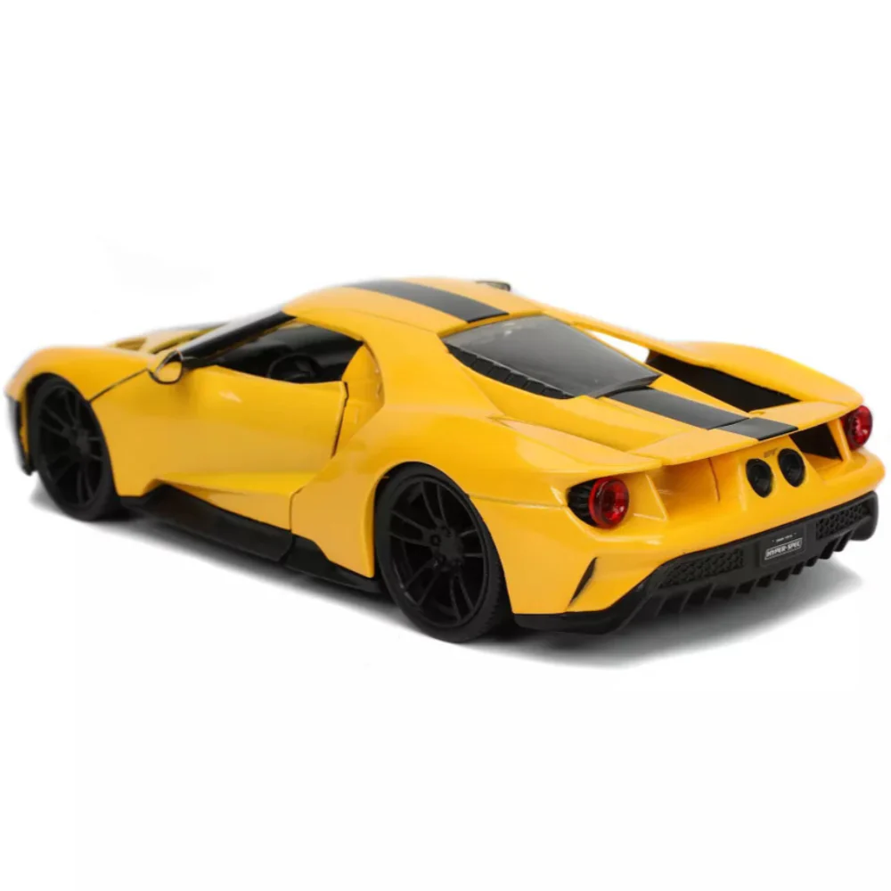 Hyper Spec 2017 Ford GT 1:24 Scale Diecast Model Yellow by Jada 32257 - Image 3