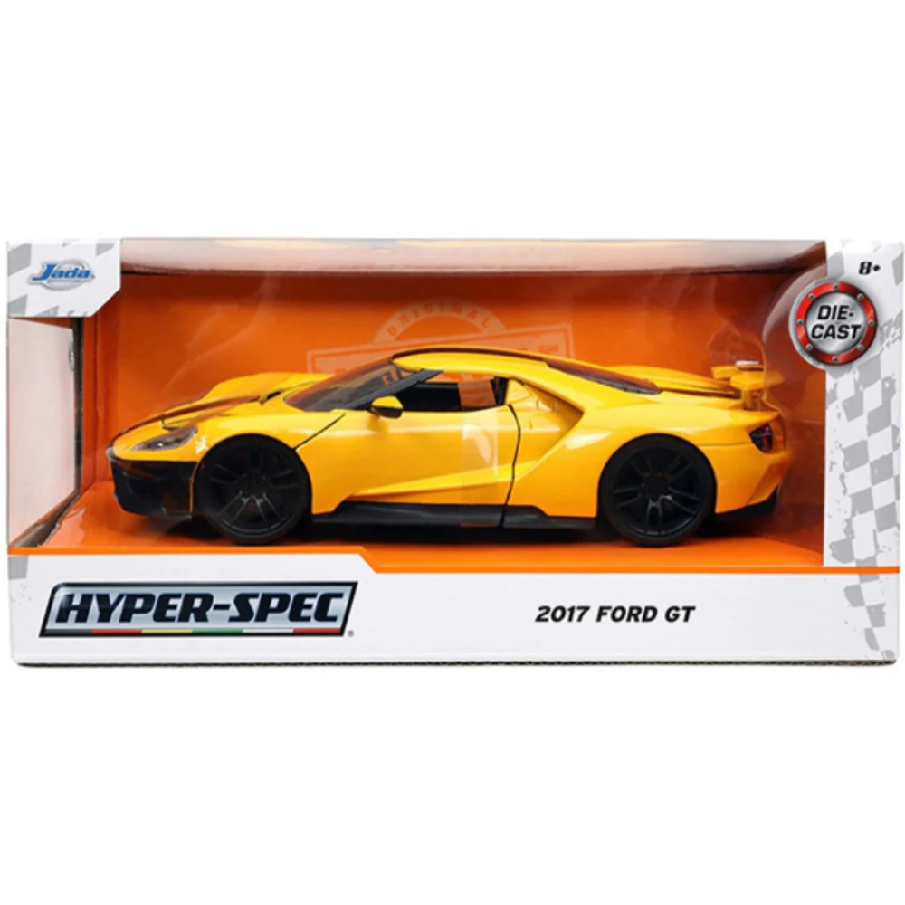 Hyper Spec 2017 Ford GT 1:24 Scale Diecast Model Yellow by Jada 32257 - Image 5