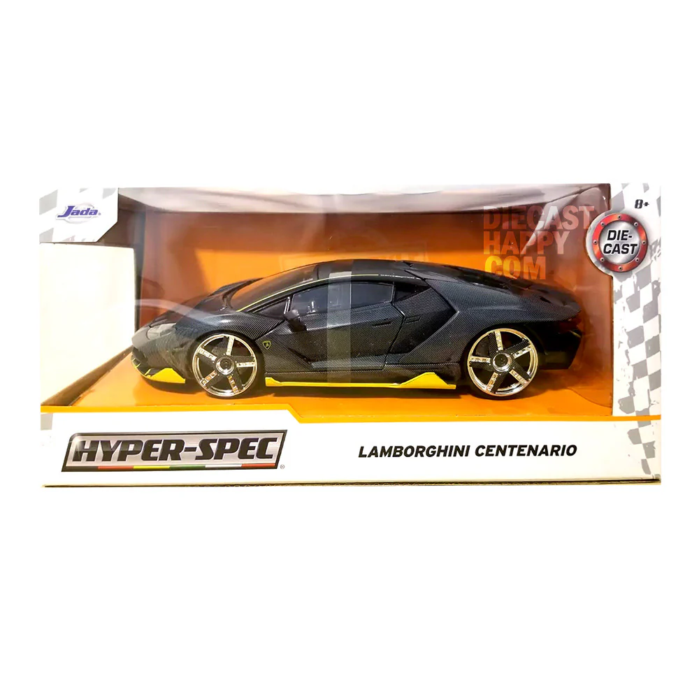 2017 Lamborghini Centenario Carbon Fiber 1:24 Scale Diecast Model Black by Jada 99361 - Image 2
