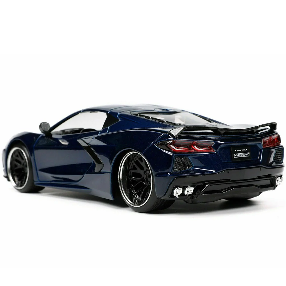 Hyper Spec 2020 Chevrolet Corvette Stingray C8 1:24 Scale Diecast Model Dark Blue by Jada 32949 - Image 2