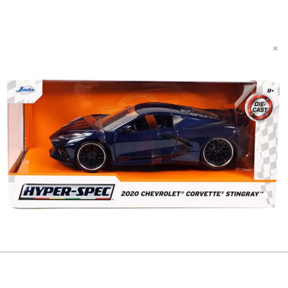 Hyper Spec 2020 Chevrolet Corvette Stingray C8 1:24 Scale Diecast Model Dark Blue by Jada 32949 - Image 4