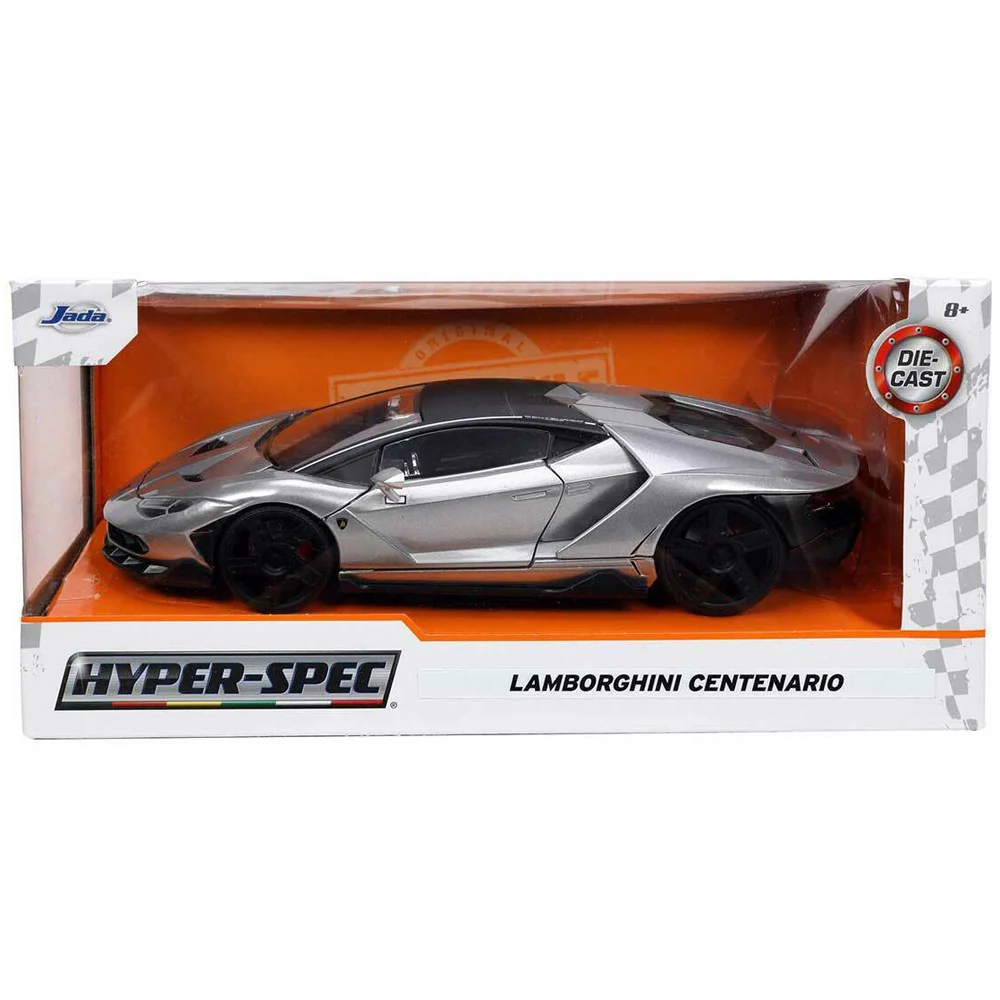 Hyper Spec 2017 Lamborghini Centenario 1:24 Scale Diecast Model Silver by Jada 32277 - Image 3