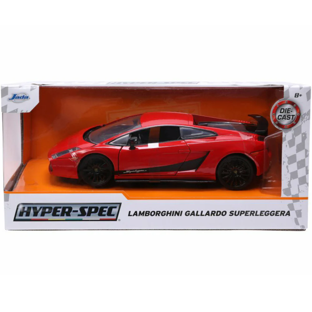 Hyper Spec Lamborghini Gallardo Superleggera 1:24 Scale Diecast Model Red by Jada 32945 - Image 7