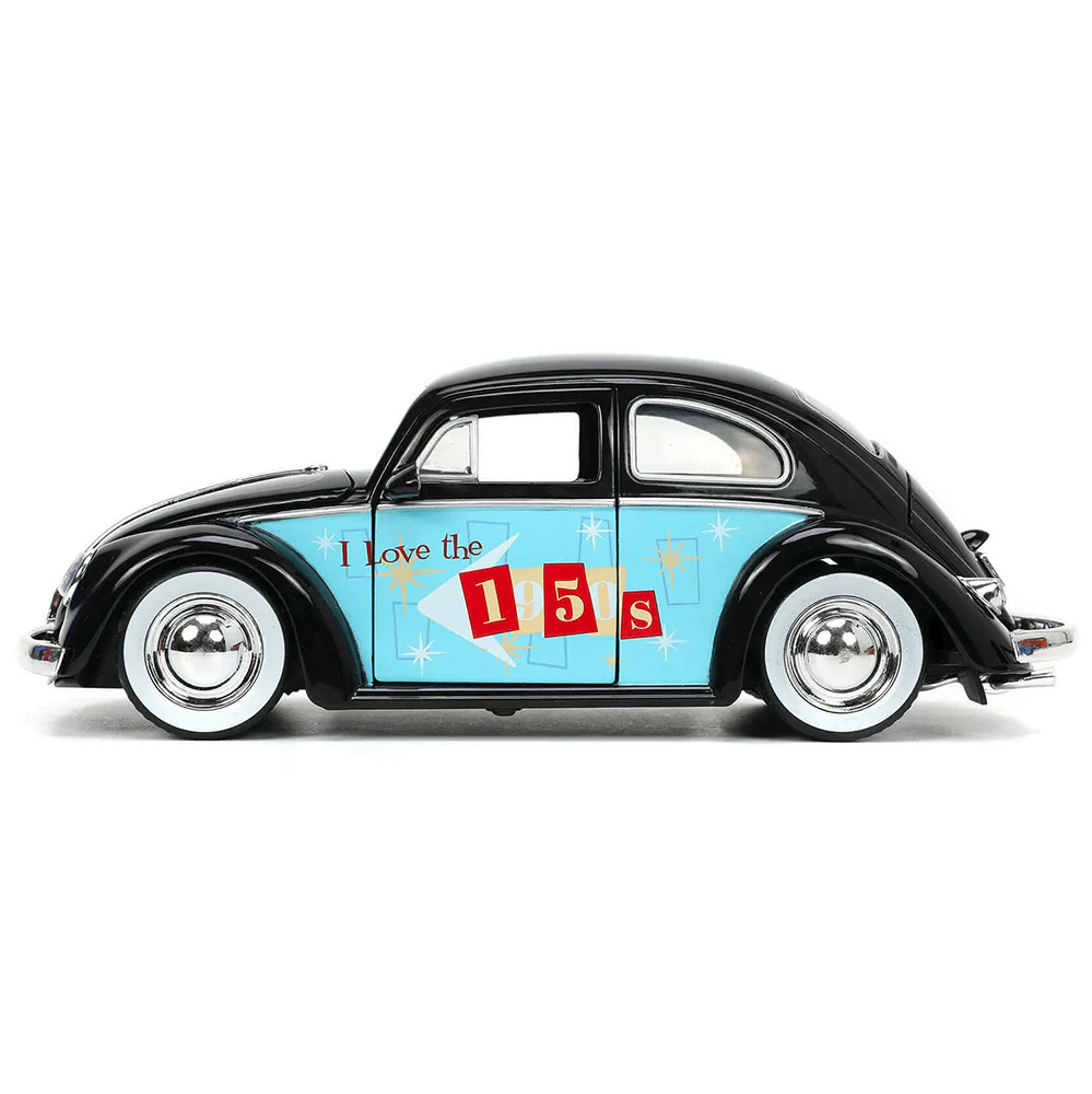 I Love The 50's 1959 Volkswagen Beetle 1:24 Scale Diecast Model Black by Jada 31382 - Image 3