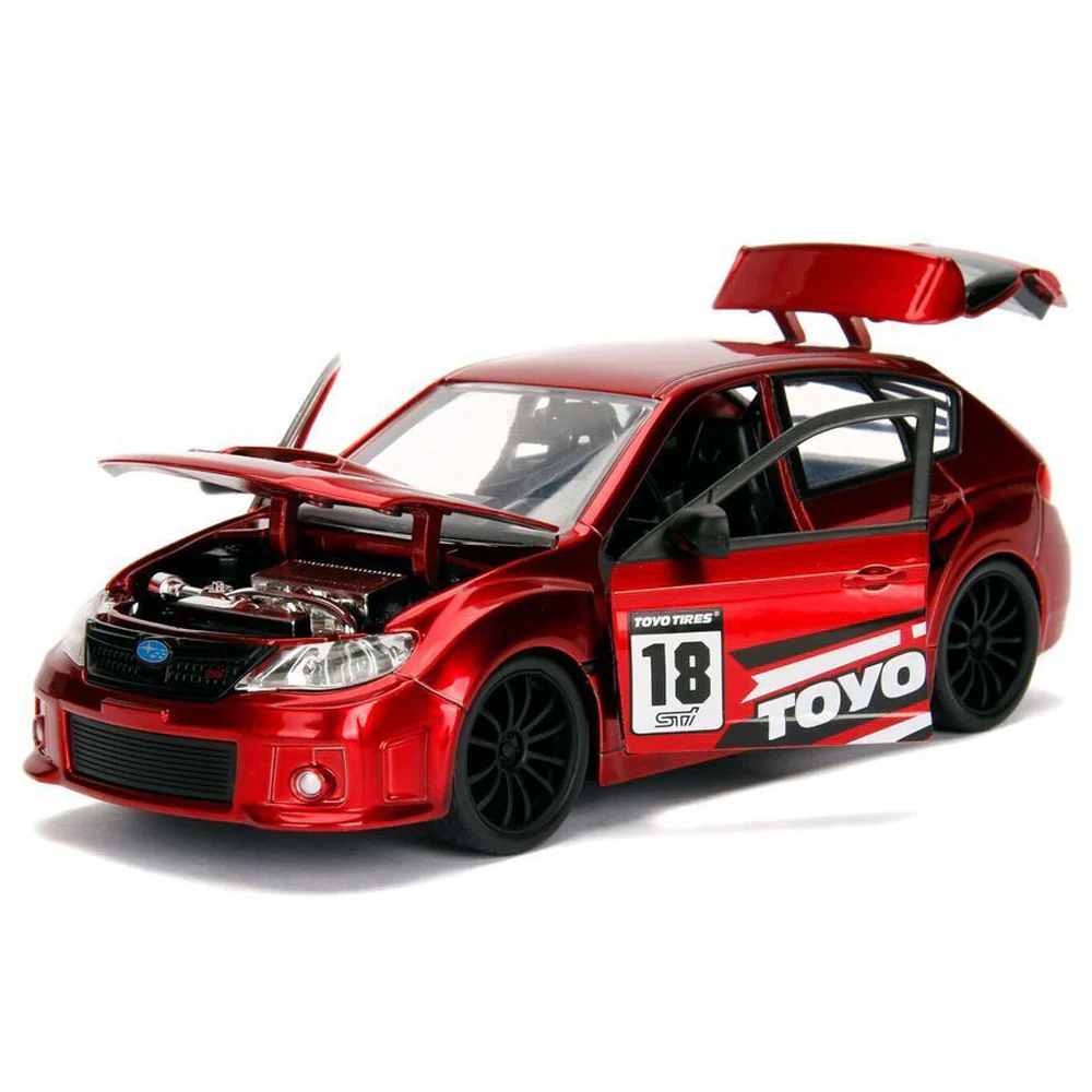 JDM Tuners 2012 Subaru Impreza WRX STI 1:24 Scale Diecast Model Toyo Tires Red by Jada 30389 - Image 3