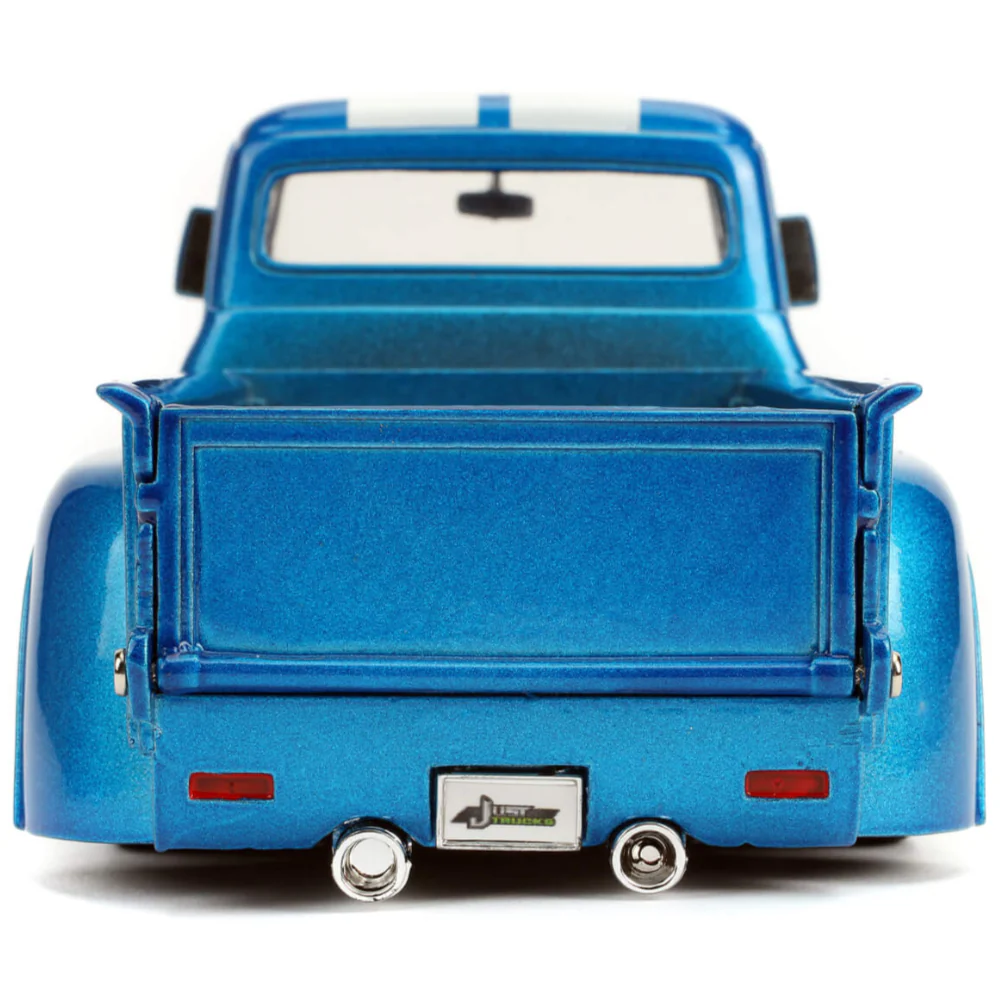 Just Trucks 1956 Ford F-100 Pickup With Extra Wheels 1:24 Scale Diecast Model Blue by Jada 31541 - Image 4