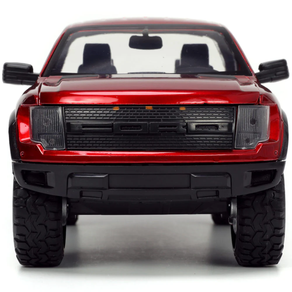 Just Trucks 2011 Ford F-150 SVT Raptor Pickup 1:24 Scale Diecast Model Mickey Thompson Red by Jada 33854 - Image 5