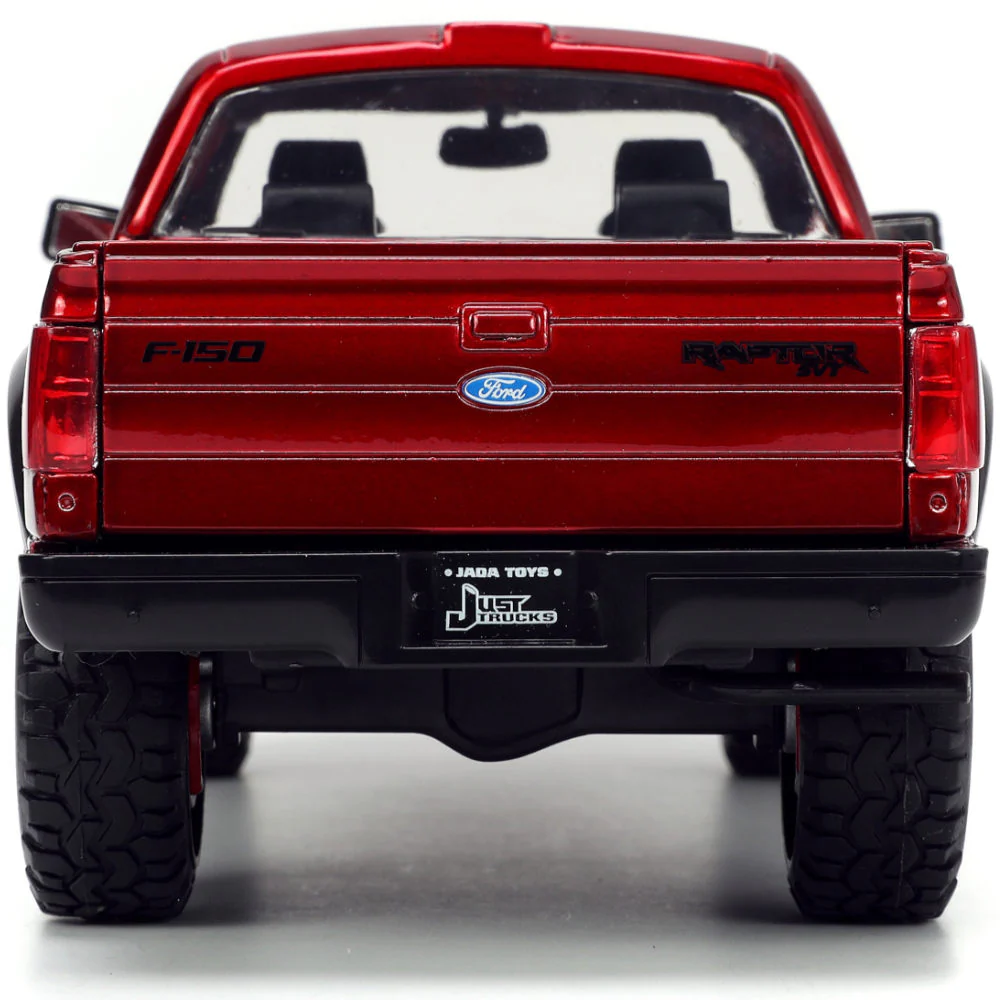 Just Trucks 2011 Ford F-150 SVT Raptor Pickup 1:24 Scale Diecast Model Mickey Thompson Red by Jada 33854 - Image 6