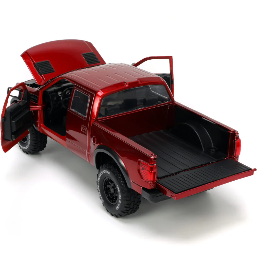 Just Trucks 2011 Ford F-150 SVT Raptor Pickup 1:24 Scale Diecast Model Mickey Thompson Red by Jada 33854 - Image 8