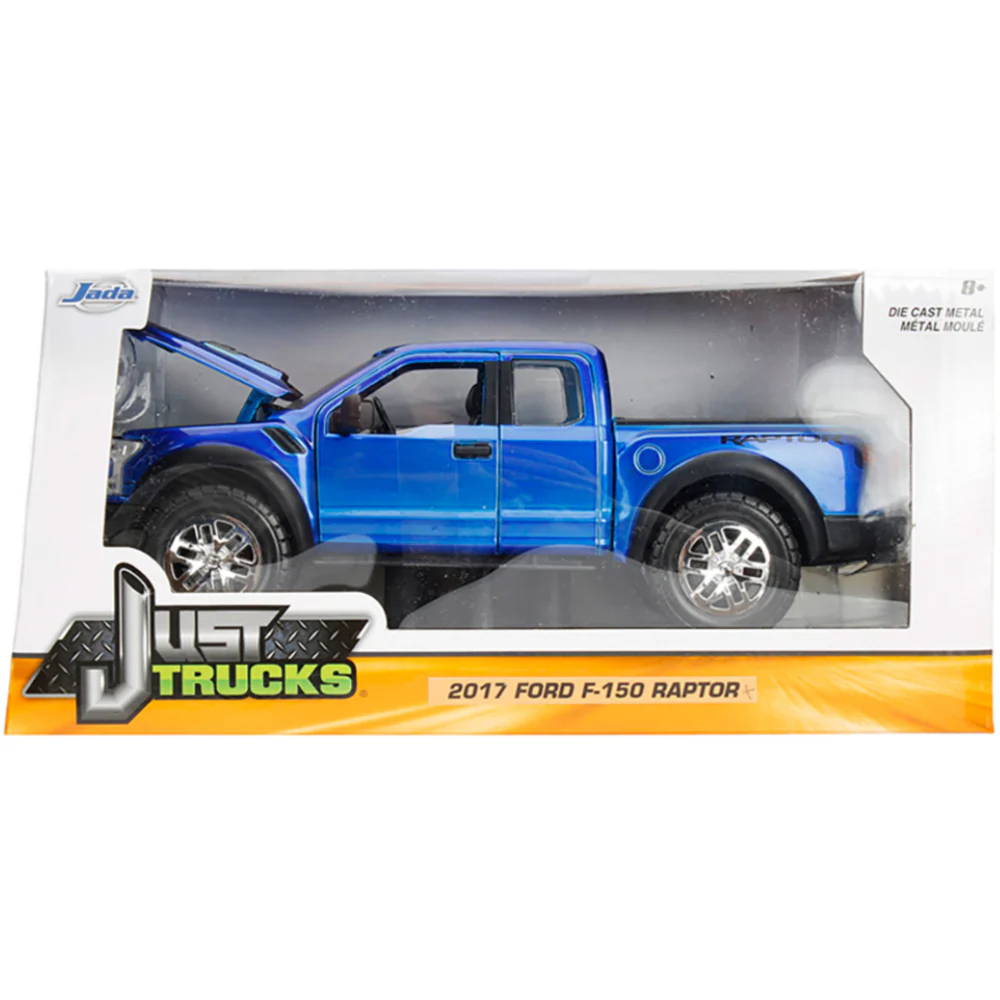 Just Trucks 2017 Ford F-150 Raptor Pickup 1:24 Scale Diecast Model Blue by Jada 98583 - Image 6