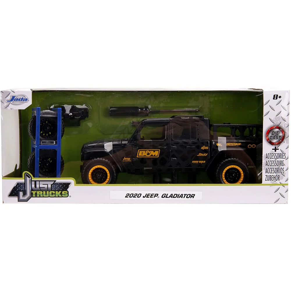 Just Trucks 2020 Jeep Gladiator 1:24 Scale Diecast Model Black B&M by Jada 32423 - Image 6