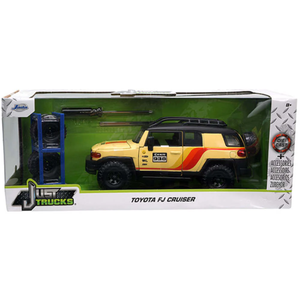 Just Trucks Toyota FJ Cruiser with Extra Wheels 1:24 Scale Diecast Model Yellow by Jada 33028 - Image 2