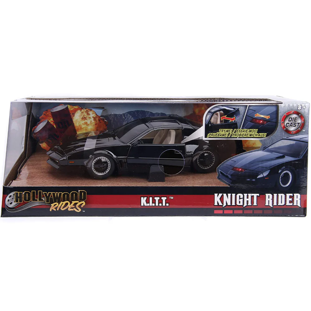 Knight Rider K.I.T.T. 1982 Pontiac Firebird with Light Up Feature 1:24 Scale Diecast Model Black by Jada 30086 - Image 6