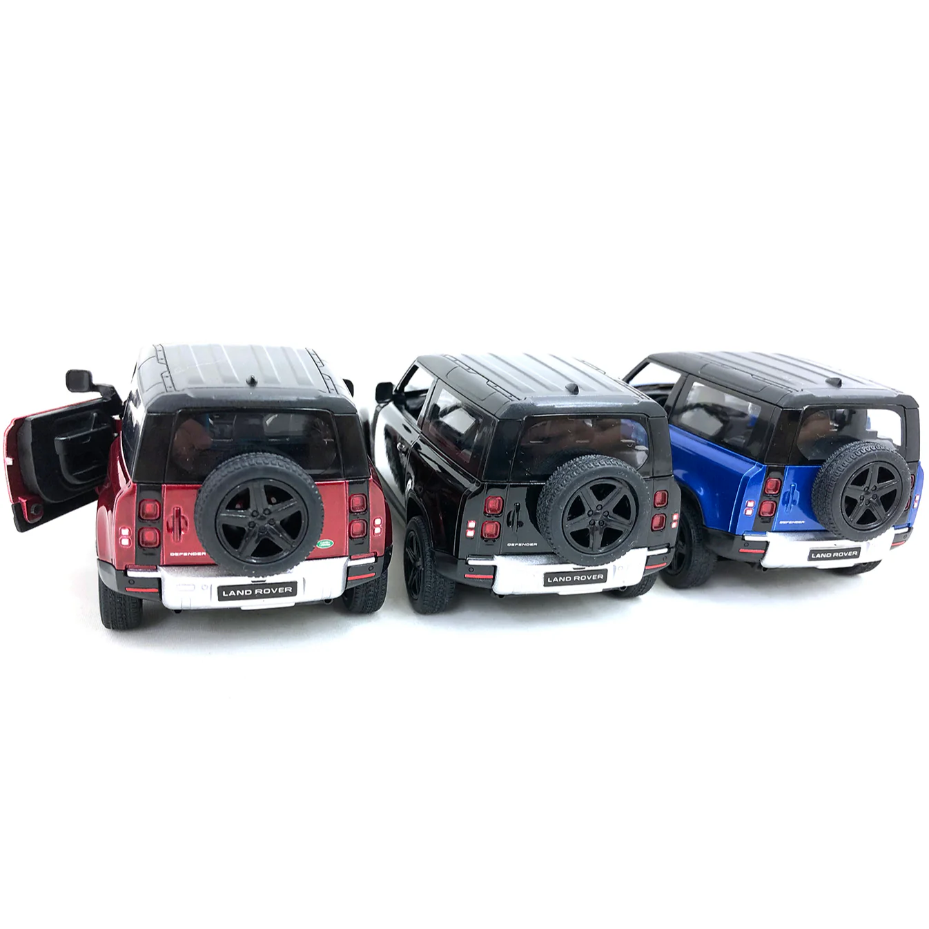 2021 Land Rover Defender 90 1:36 Scale Red/Blue/Black by Kinsmart (SET OF 3) - Image 3