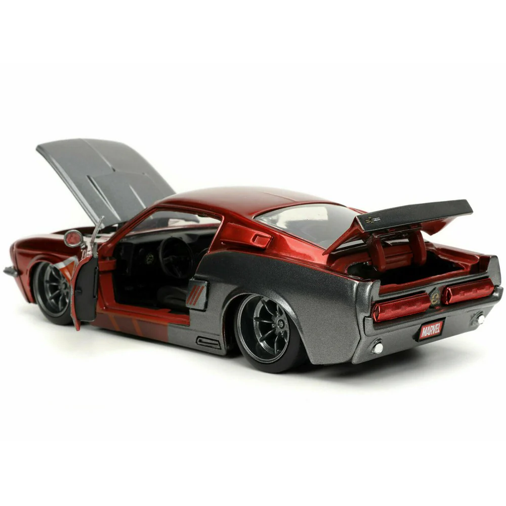 Marvel Guardians of the Galaxy 1967 Shelby GT-500 with Star Lord Figure 1:24 Scale Diecast Model Red / Grey by Jada 32915 - Image 3
