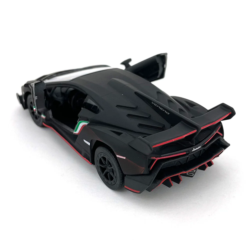 Matte Series 2014 Lamborghini Veneno 1:38 Scale Black by Kinsmart - Image 2