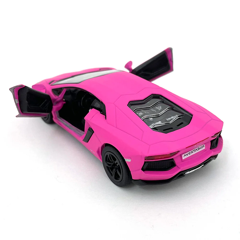 Matte Series 2012 Lamborghini Aventador 1:38 Scale Hot Pink by Kinsmart - Image 2
