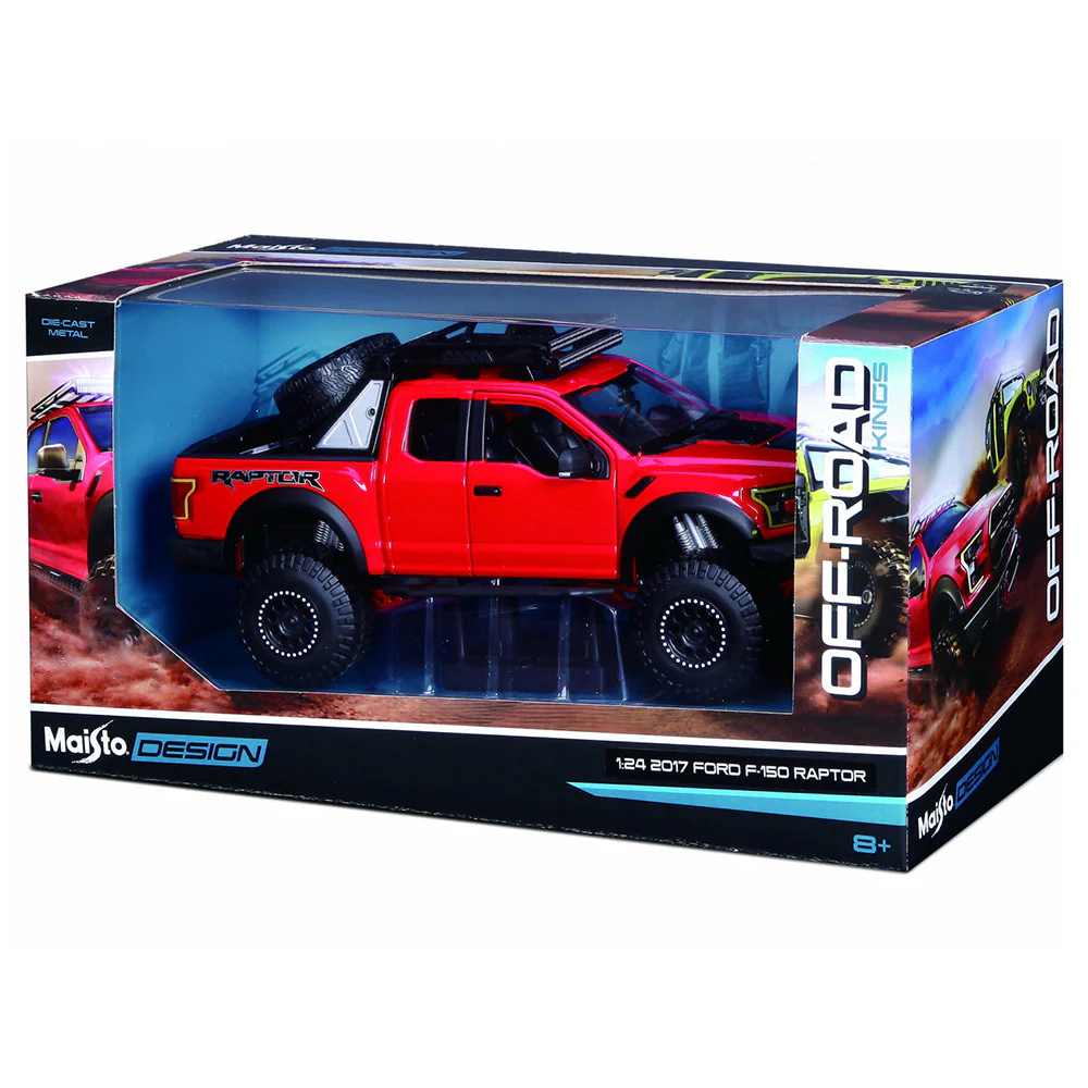 2017 Ford F-150 Raptor 1:24 Scale Diecast Model Red by Maisto - Image 3