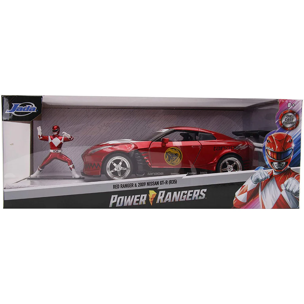 Power Rangers Nissan Skyline GT-R R35 1:24 Scale Diecast Model with Red Ranger by Jada 31908 - Image 6