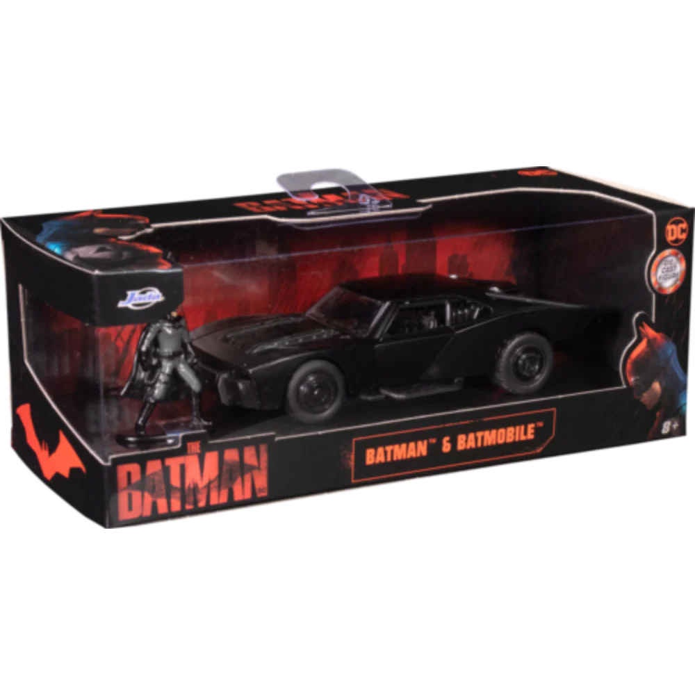 The Batman (2022) Movie Batmobile & Batman Figure 1:32 Scale Diecast Model Black by Jada 32042 - Image 6